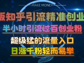 微版知乎引流创业粉,超级猛流量入口,半小时破百,日涨千粉轻而易举【揭秘】
