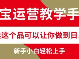 淘宝运营教学手册在淘宝卖这个品可以让你做到日入几张,新手小白轻松上手