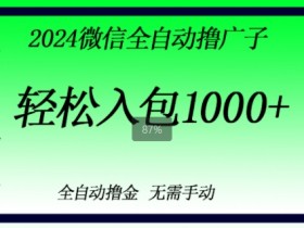 2024微信撸金,副业刚需,日入1k,无需手动操作