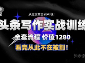 11月最新头条1280付费课程,手把手教你日入300+ 教你写一篇没有“AI味的文章”,附赠独家指令【揭秘】