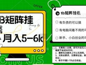 tb无人直播矩阵撸米最新玩法,轻松月入5-6k