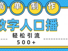 简单制作数字人口播轻松引流500+精准创业粉【揭秘】