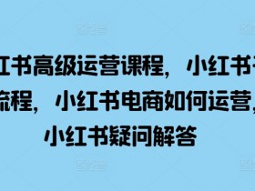 小红书高级运营课程,小红书开店流程,小红书电商如何运营,小红书疑问解答