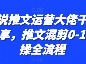 小说推文运营大佬干货分享,推文混剪0-1实操全流程