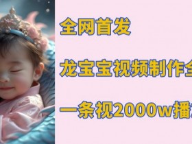 全网首发,龙宝宝视频制作教程,一条视频2000w播放