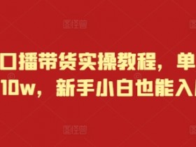 快手口播带货实操教程,单月佣金10w,新手小白也能入局