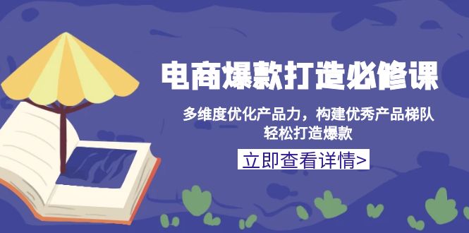(13689期)电商爆款打造必修课:多维度优化产品力,构建优秀产品梯队,轻松打造爆款