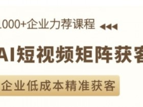 AI短视频矩阵获客实操课,企业低成本精准获客