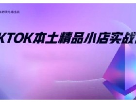 TikTok本土精品小店出海实战营,从入门到高阶,不止0-1!