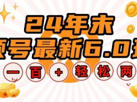 24年末视频号最新6.0玩法,单设备时薪100+,无脑批量放大,轻松日入多张【揭秘】
