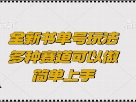 全新书单号玩法,多种赛道可以做,简单上手【揭秘】
