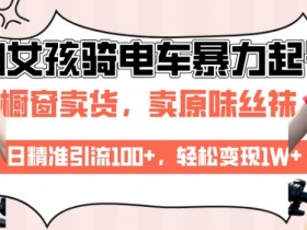 AI起号美女骑电车视频,日精准引流100+,轻松变现1W+