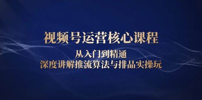 图片[1]-视频号运营核心课程，从入门到精通，深度讲解推流算法与排品实操玩