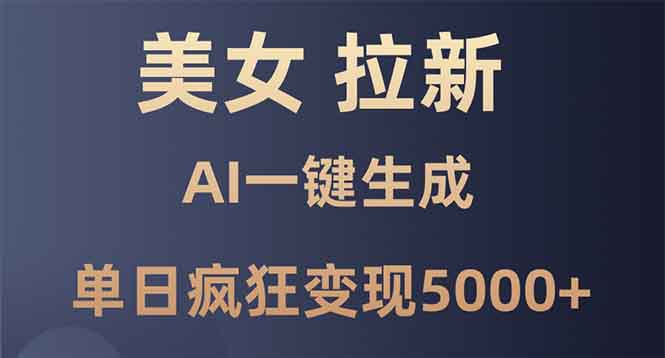 (13866期)美女暴力拉新,通过AI一键生成,单日疯狂变现5000+,纯小白一学就会!