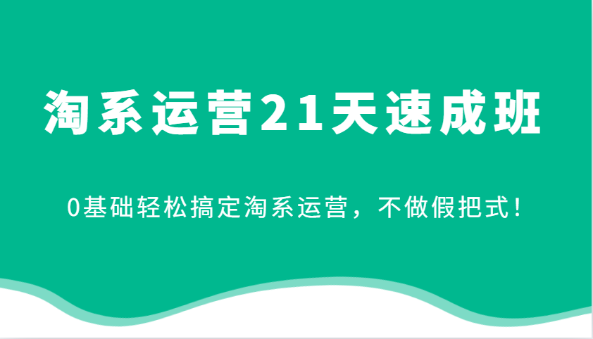 淘系运营21天速成班,0基础轻松搞定淘系运营,不做假把式!(更新)