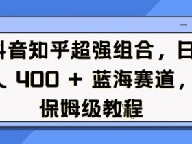 抖音知乎超强组合,日入4张, 蓝海赛道,保姆级教程