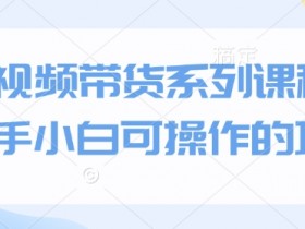 短视频带货系列课程,新手小白可操作的项目
