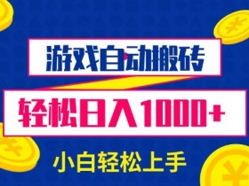 游戏自动搬砖,轻松日入1000+ 小白轻松上手【揭秘】