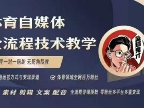 体育自媒体创作全流程讲解,百万大V带你全流程学习体育自媒体短视频文案创作、视频制作和账号运营