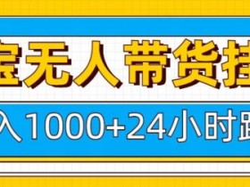 淘宝无人带货挂JI24小时跑,日入1k,实现躺挣收益