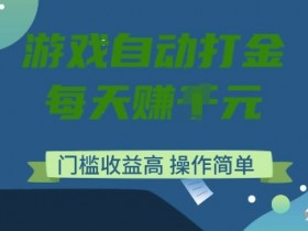 游戏自动打金搬砖项目,每天收益多张,门槛低收益高,操作简单【揭秘】