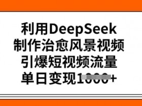 利用DeepSeek制作治愈风景视频,引爆短视频流量,单日变现多张