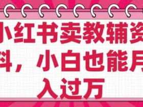 小红书卖教辅资料,0 成本,纯利润,售后成本极低,小白也能月入过W
