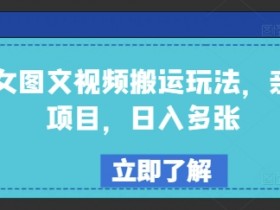 美女图文视频搬运玩法,亲测项目,日入多张