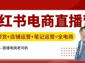 小红书电商直播训练营,直播带货+店铺运营+笔记运营