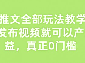 小说推文全部玩法教学,0粉丝发布视频就可以产生收益,真正0门槛