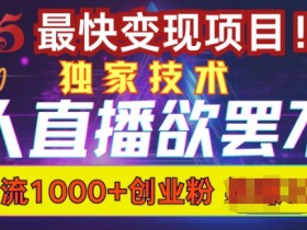 欲罢不能的无人直播引流,超暴力日引流1000+高质量精准创业粉