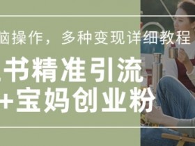 小红书混剪日引200+宝妈创业粉,简单无脑操作,多种变现详细教程