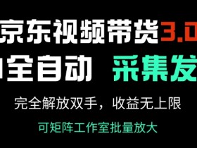京东视频带货3.0,Ai全自动采集+自动发布,完全解放双手,收入无上限