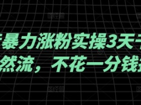 抖音暴力涨粉实操3天千粉,自然流,不花一分钱投流,实操经验分享