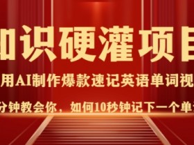 知识硬灌,10秒钟让你记住一个单词,3分钟一个视频,日入多张不是梦