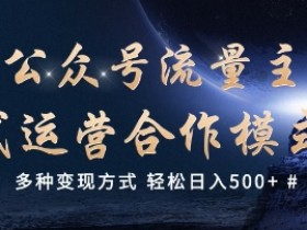 公众号流量主代运营 多种变现方式 轻松日入5张【揭秘】