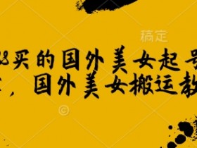 1288买的国外美女起号技术,国外美女搬运教学