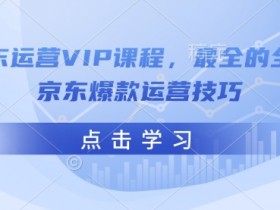 京东运营VIP课程,最全的全能京东爆款运营技巧