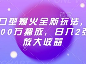 Ai对口型爆火全新玩法,一条视频100万播放,日入2张矩阵放大收益