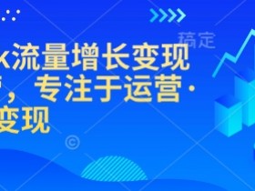 TikTok流量增长变现训练营,专注于运营·涨粉·变现