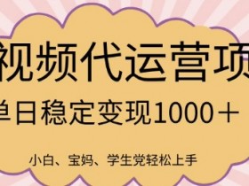2025最新风口项目,短视频代运营日入多张【揭秘】