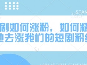 网剧如何涨粉,如何精准地去涨我们的短剧粉丝