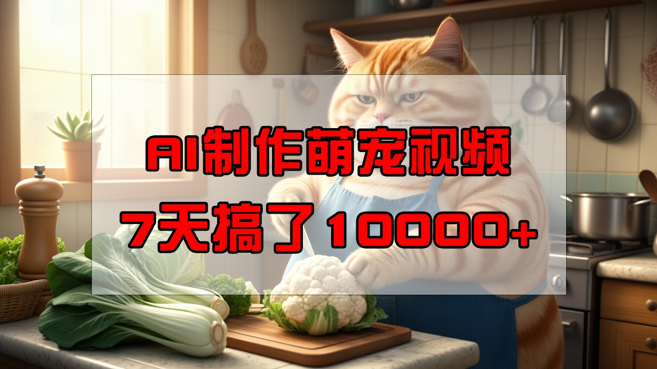 靠AI制做萌宠视频,7天做了1万 ,使用方便成本低,有手机就可以了