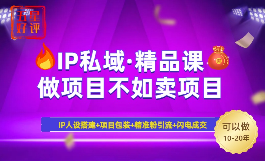 (14406期)2025年“IP公域·密训班精品课程”,日赚3000 新手防坑月入十万,暴力行为引流方法…
