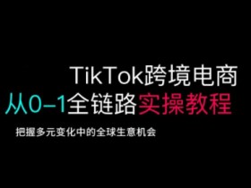 TikTok跨境电商从0-1全链路全方位实操教程,把握多元变化中的全球生意机会