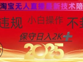 2025年淘宝无人直播带货10.0,全新技术,不违规,不封号,纯小白操作,日入数张【揭秘】