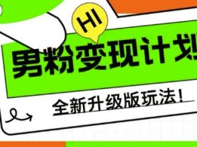 男粉变现计划,全新升级玩法,小白宝妈轻松上手日入5张【揭秘】