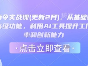 AI指令实战课(更新2月),从基础概念到高级功能,利用AI工具提升工作效率和创新能力