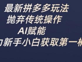 最新拼多多玩法,抛弃传统操作,AI赋能,助力新手小白获取第一桶金