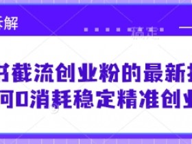 小红书截流创业粉的最新打法,如何0消耗稳定精准创业粉【思路拆解】